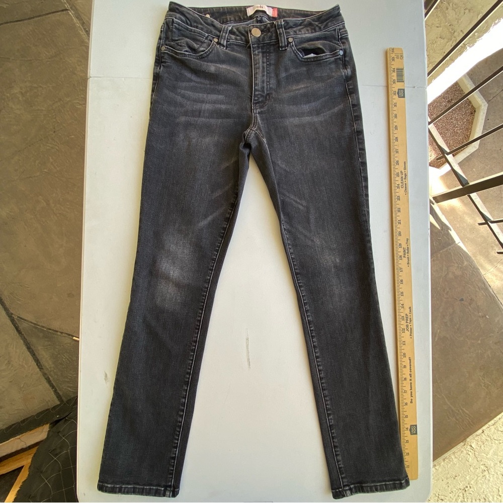 CAbi Mid Rise Skinny Stretch Black Denim Jeans Women’s 6 28
